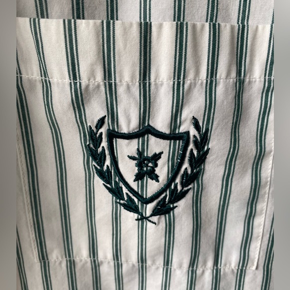 VTG Jantzen Women Green/White Striped Button Up (Size: XXL) - Picture 5 of 13